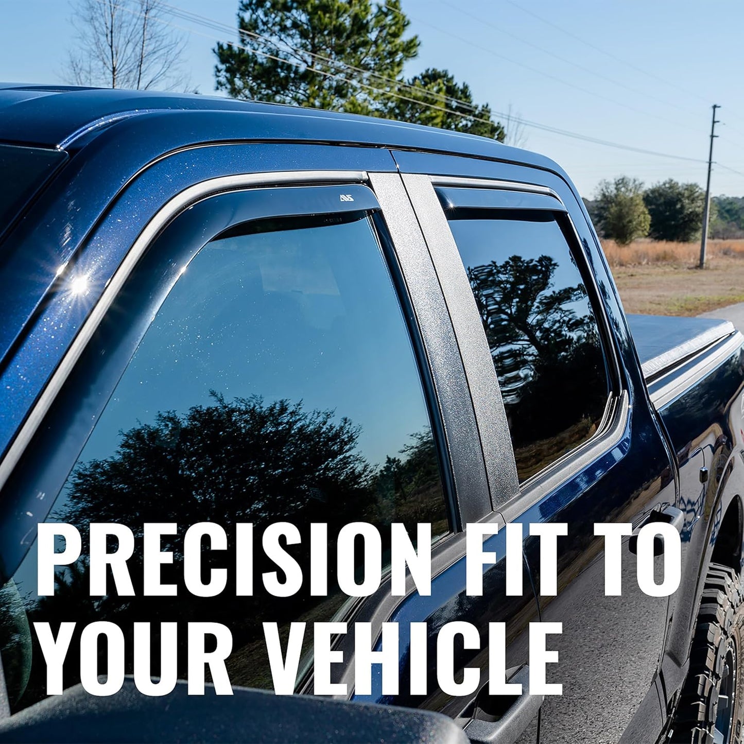 [AVS] In-Channel Rain Guards for 2015 - 2024 Ford Edge | Window Vent Visors, 4 Pcs. - Smoke | 194930