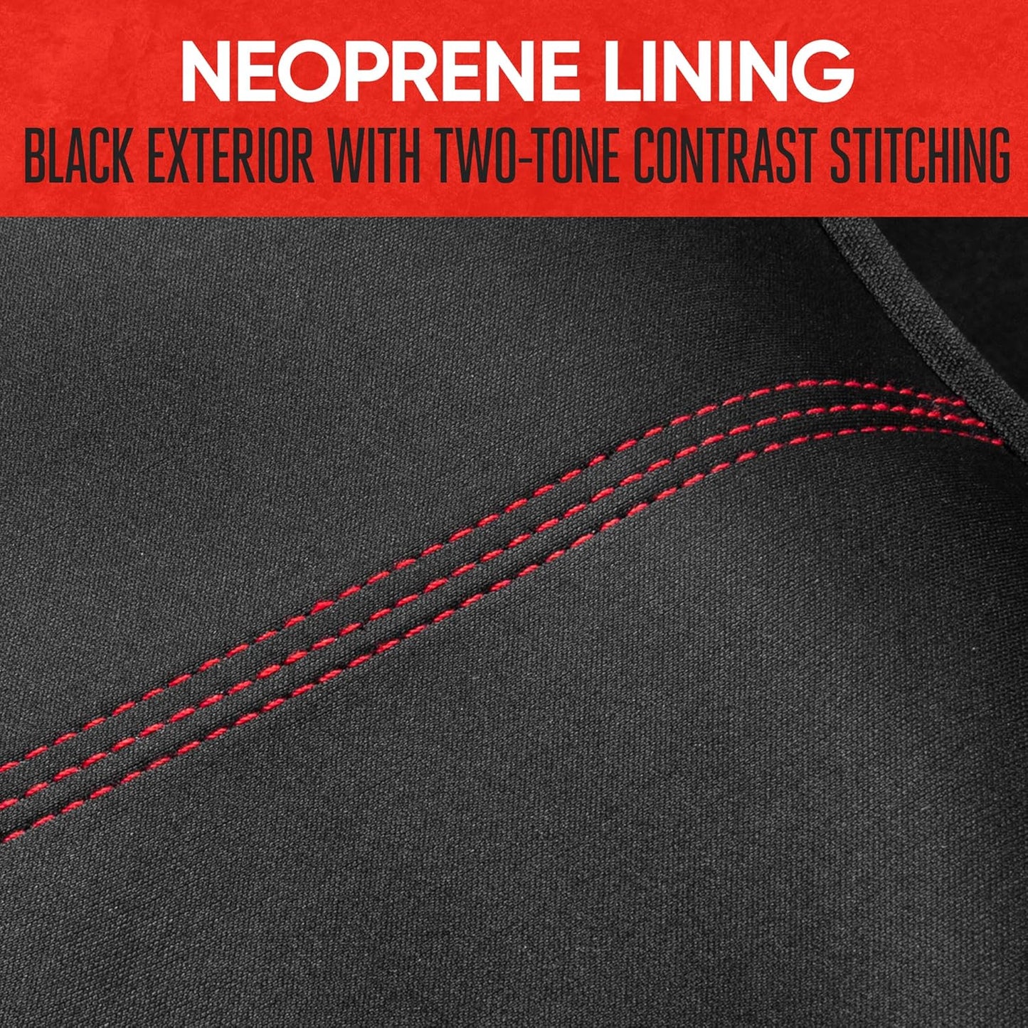 Spillguard Waterproof Rear Bench Car Seat Cover, Red Stitching – Split Bench Rear Seat Protector with Neoprene Padding, Back Seat Cover for Kids & Dogs, Car Interior Covers