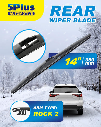 ® 14 Inch Rear Wiper Blade Replacement for Jeep Cherokee 2023-2017/Mazda CX-5 2013-2024 CX-9 2007-2023/Hyundai Tucson 2016-2020 Nexo 2021-2024/Chrysler Pacifica 2017-2024 Mute OEM Quality