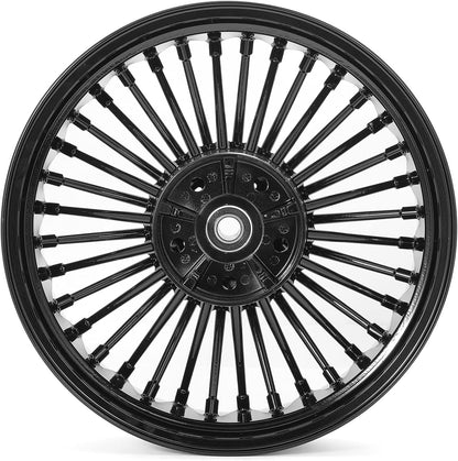 18 Inch Gloss Black Rear Wheel Rim Fat King Spokes Tubeless for Harley Touring FLHR FLHRC Road King FLHX FLHXSE Street Glide FLTR Road Glide FLHT Electra Glide FLHTK Ultra Limited 2009-2023