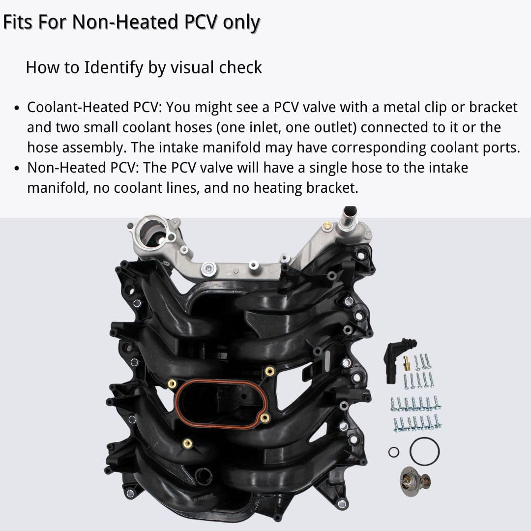 Upper Intake Manifold Compatible with 615-188, 5.4L Ford E-150,Club Wagon, E-250, E-350, E-450, F-150, F-250 Super Duty, F-350, Econoline, Excursion, Expedition. Exclude Coolant Heated Pcv