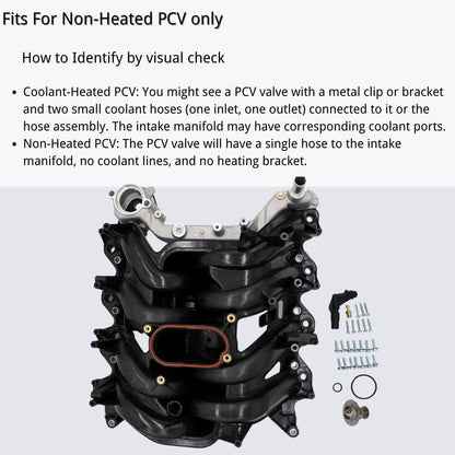 Upper Intake Manifold Compatible with 615-188, 5.4L Ford E-150,Club Wagon, E-250, E-350, E-450, F-150, F-250 Super Duty, F-350, Econoline, Excursion, Expedition. Exclude Coolant Heated Pcv