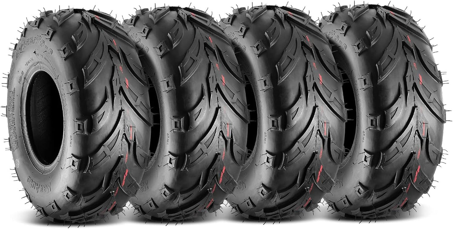 145 70 6 ATV Tires 145/70-6 Mini Bike Tires 145 70-6 Go Kart Tire at 145X70-6 Tire 4PLY Tubeless, Set of 4