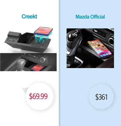 Wireless Car Charger for Mazda CX5 CX-5 2017-2025 Center Console Accessories, Wireless Phone Charging Pad for Mazda CX5 2017 2018 2019 2020 2021 2022 2023 2024 2025
