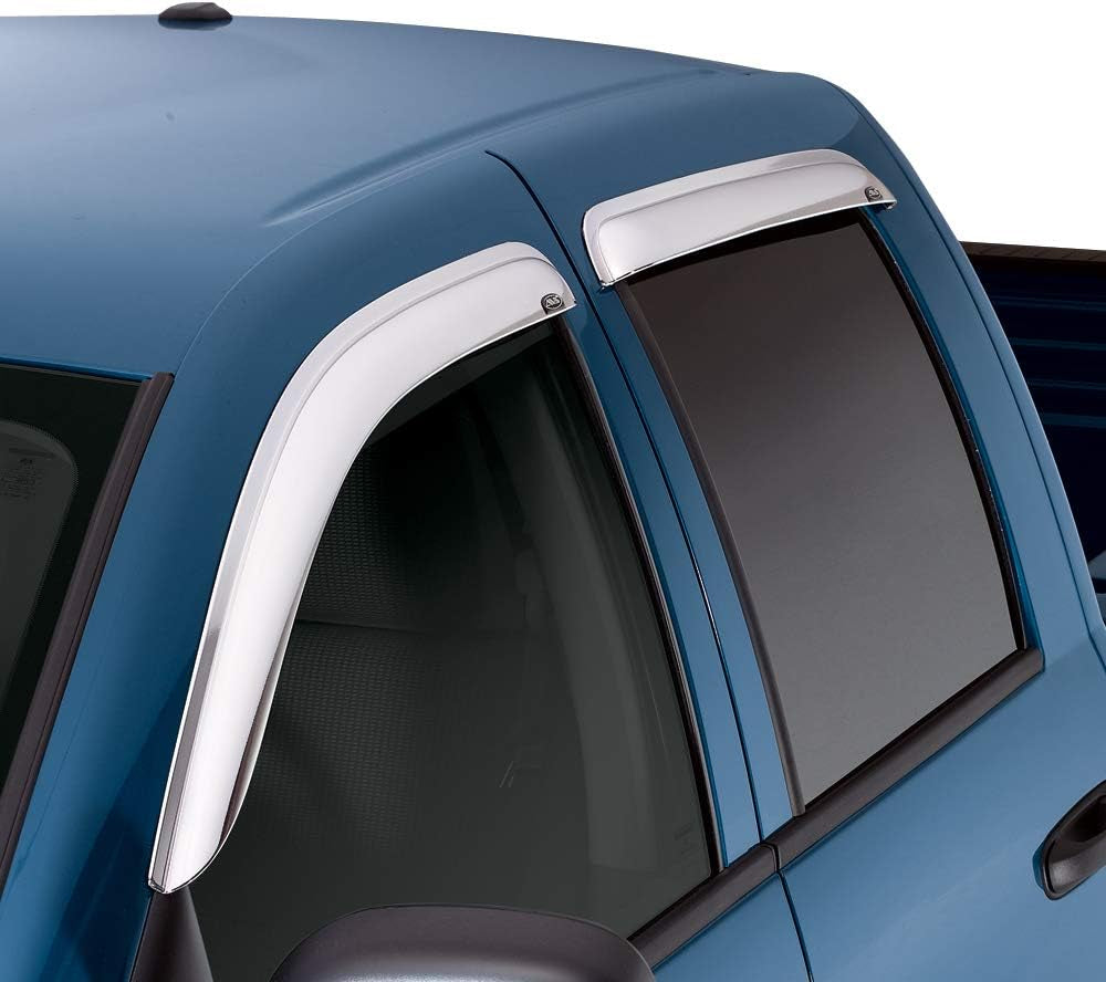 [AVS] outside Mount Rain Guards for 2015-2024 Ford Edge | Window Vent Visors, 4 Pcs. - Chrome | 684930