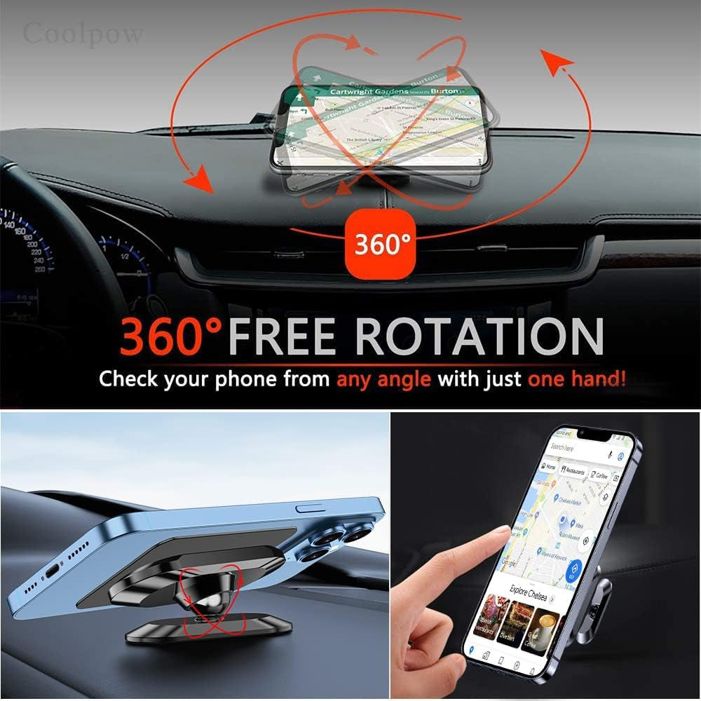 【2-Pack】 Magnetic Phone Holder for Car Dash【Strong Magnet】 Magnetic Car Phone Holder Mount 【4 Plate】 Phone Holders for Your Car Phone Mount for Car Dashboard Cell Phone Car Mount for Iphone Samsung