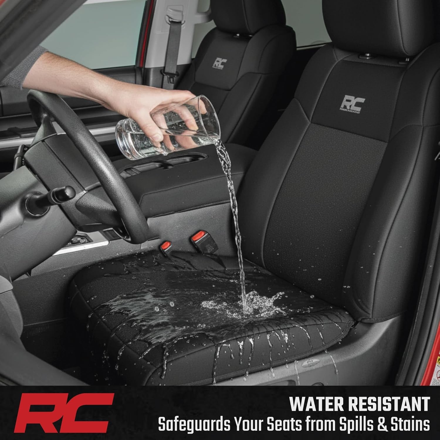 Neoprene Front Seat Covers for Chevy Silverado & GMC Sierra 1500 (2019-2026) - Waterproof & UV Resistant, Foam Padded, Front Row Cover Set