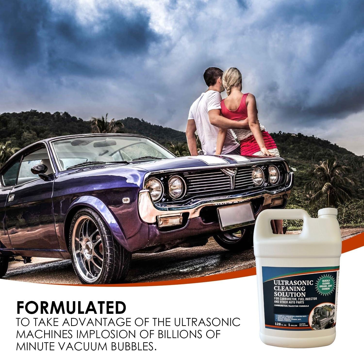 Ultrasonic Cleaner Solution for Carburetors and Engine Parts. Concentrated Washing Compound for Use in Ultrasonic Machines and Immersion Washers - Automotive Fluid (1 Gallon)