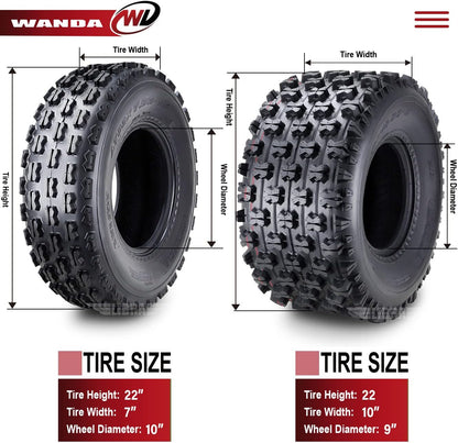 4 Sport ATV Tires 22X7-10 & 22X10-9 90-04 Yamaha Warrior 350X GNCC Race