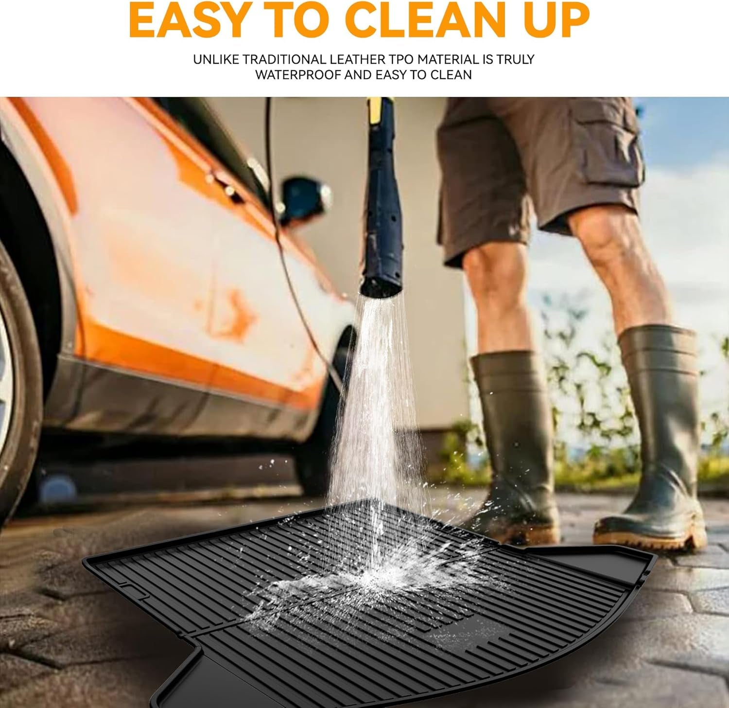 Trunk Cargo Liner Mat Tray Fit for Mazda CX-5 2017 2018 2019 2020 2021 2022 2023 2024 All Weather Rear Trunk Carpet Interior CX5 Accessories Waterproof Custom Fit Odorless TPE (Black)