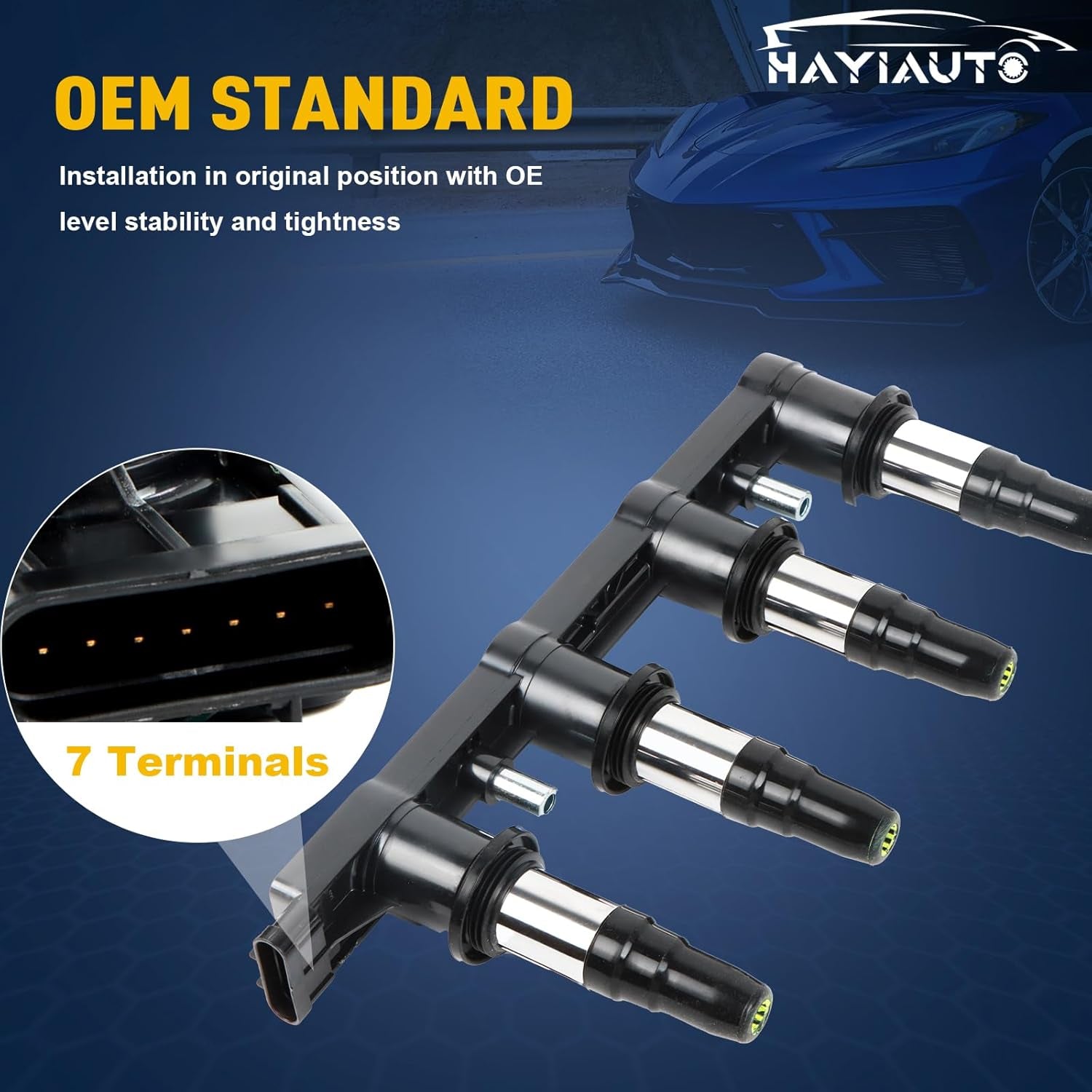 UF620 Ignition Coils Pack & 4PCS Iridium Spark Plugs Compatible with Chevy Cruze Sonic Aveo Aveo5 Pontiac G3 2011 2012-2018 1.6L 1.8L L4 Coil Pack Replace#90919-02247,C1646,5C1703,96476983