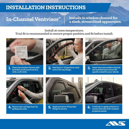 [AVS] In-Channel Rain Guards for 2010 - 2017 GMC Terrain | Window Vent Visors, 4 Pcs. - Smoke | 194167