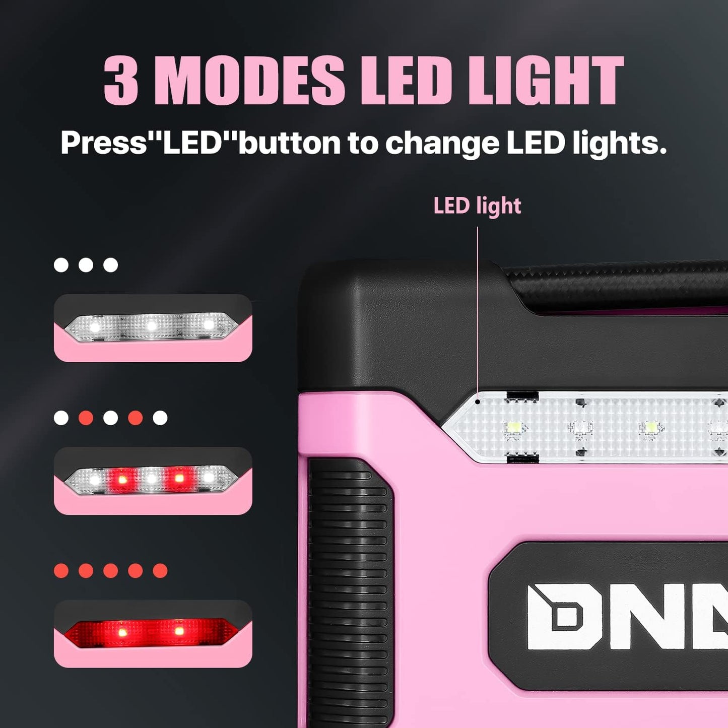 ‎ TOOLS-00212 Pink 12V DC Digital Tire Inflator Portable Air Compressor with Pressure Gauge for Cars, Bicycles, Motorcycles,Balls