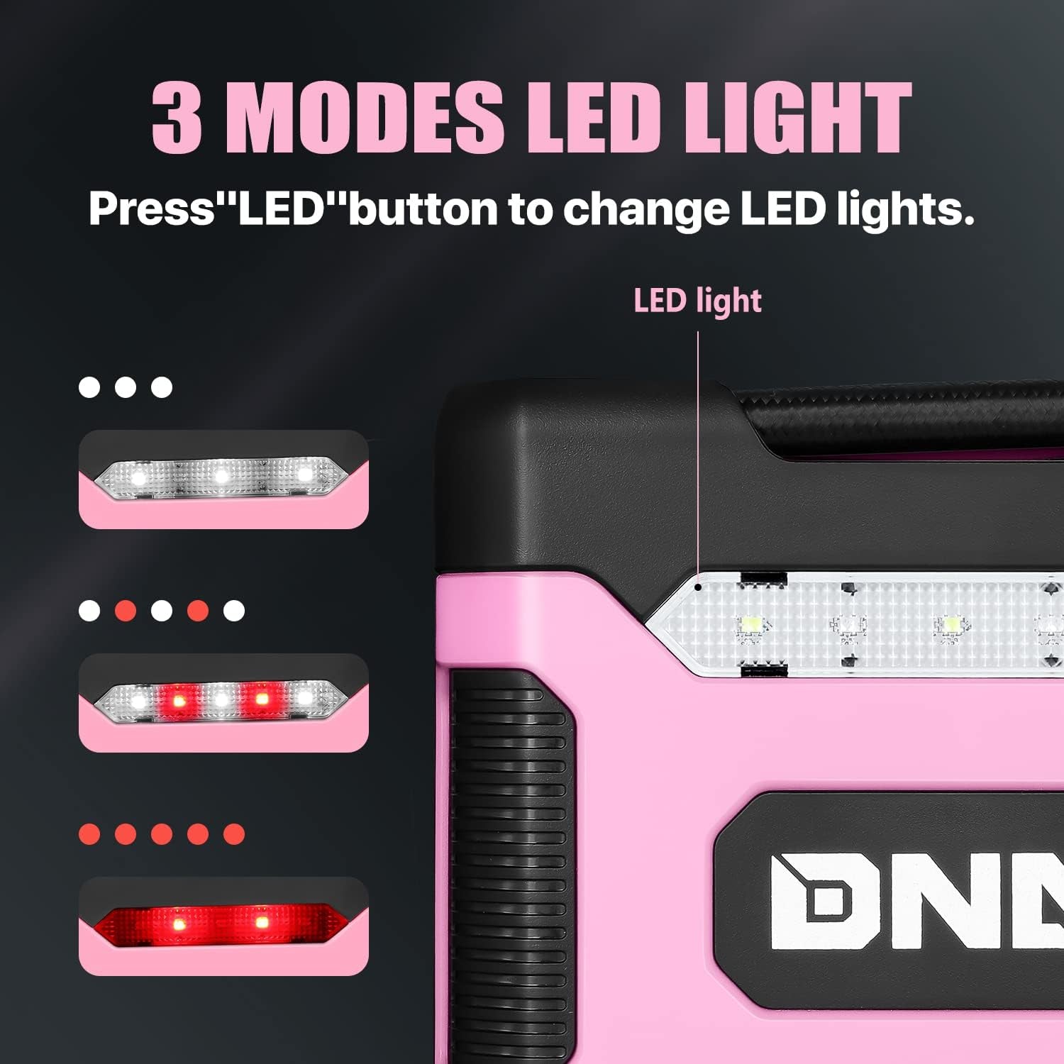 ‎ TOOLS-00212 Pink 12V DC Digital Tire Inflator Portable Air Compressor with Pressure Gauge for Cars, Bicycles, Motorcycles,Balls