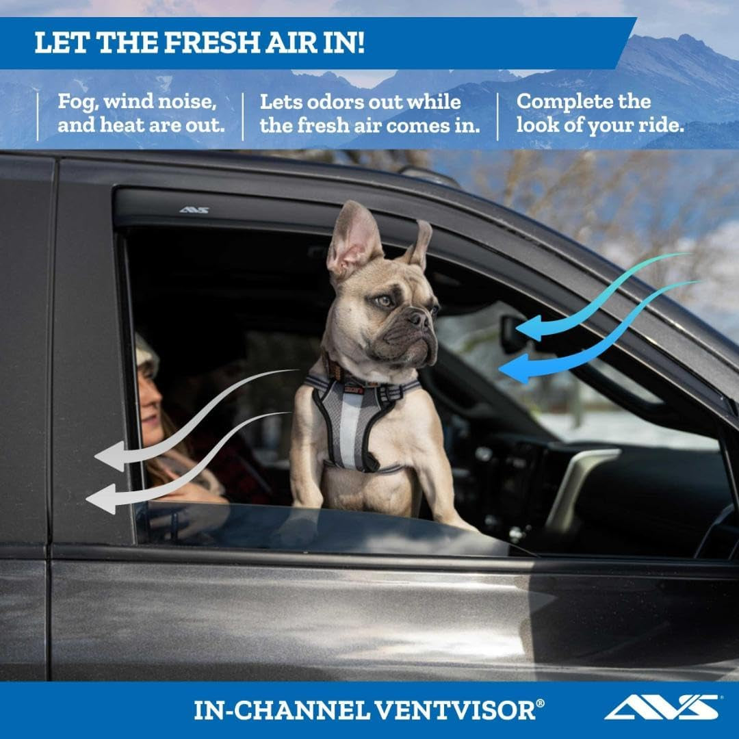 [AVS] In-Channel Rain Guards for 2002 - 2010 Ford Explorer (4-Door)/Mercury Mountaineer; 2003 - 2010 Lincoln Aviator | Window Vent Visors, 4 Pcs. - Smoke | 194819