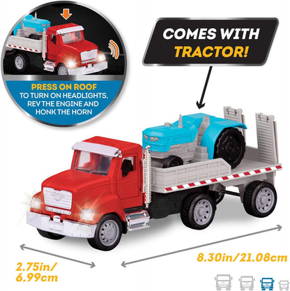 – 7-Inch Flatbed Truck Toy with Lights & Sounds, Movable Parts, Construction Vehicle for Boys & Girls, Durable Design, Realistic Details, Gift 3+ Years Toy for Kids