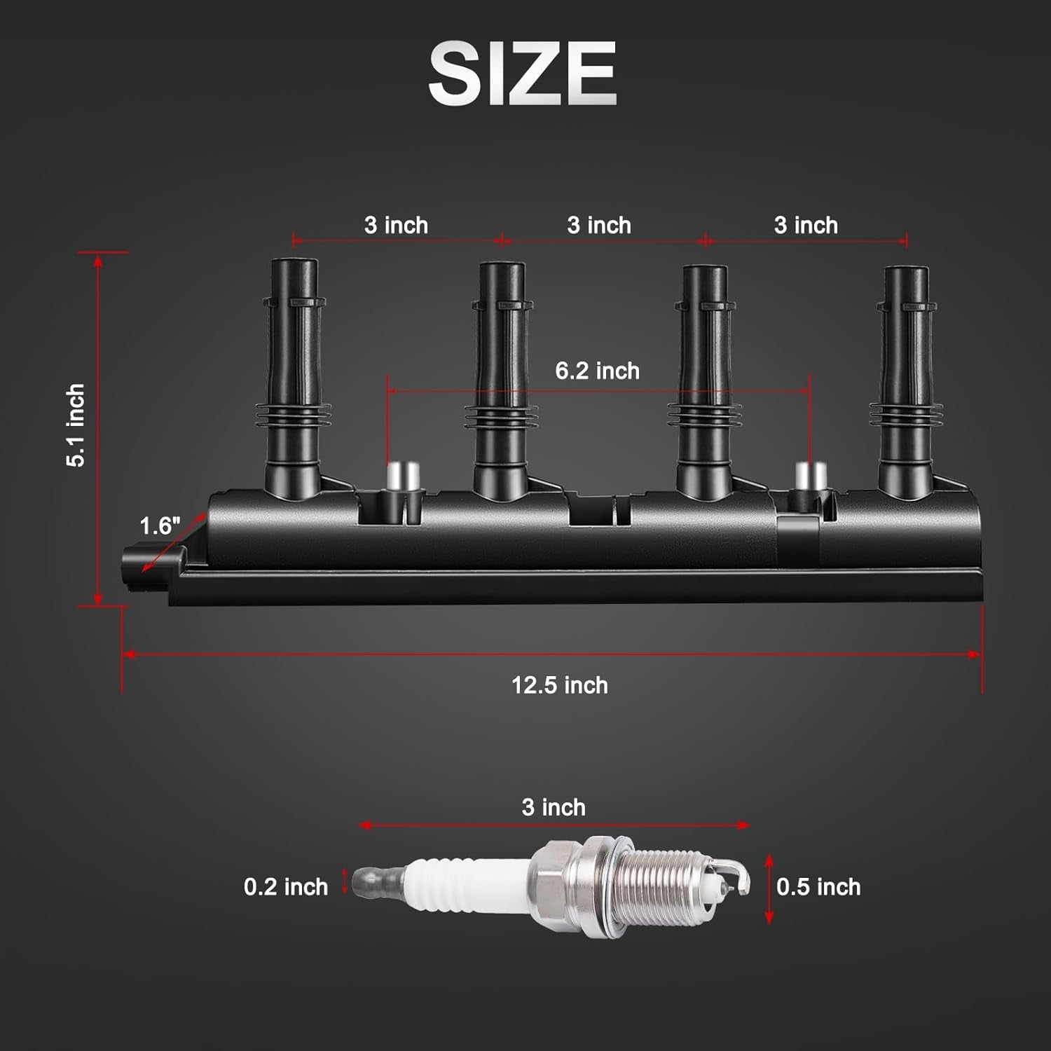 UF669 Ignition Coil Pack & 4 XP3922 Spark Plugs Compatible with 2013-2019 Buick Encore 2011-2015 Chevy Cruze 2016 Cruze Limited 2012-2019 Sonic 2015-2019 Trax 2011 Volt 1.4L 1.8L Replace# 7805-1231