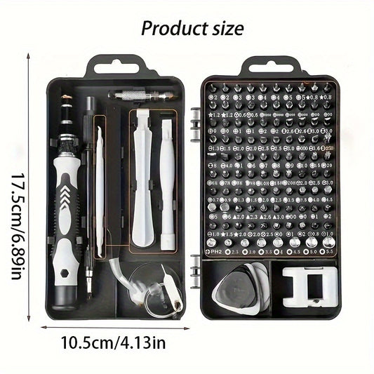 115 In 1 Precision Screwdriver Set Professional Repair Tool Magnetic Mini Repair Tool Kit With Flexible Shaft, Professional Electronics Repair For Phones, Watches, Laptops, Cameras, Game Consoles - Versatile Non-Slip Handle,