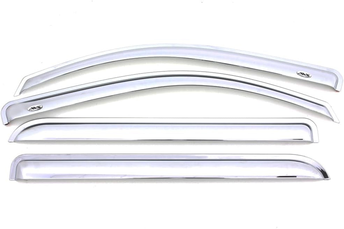 [AVS] outside Mount Rain Guards for 2015-2024 Ford Edge | Window Vent Visors, 4 Pcs. - Chrome | 684930