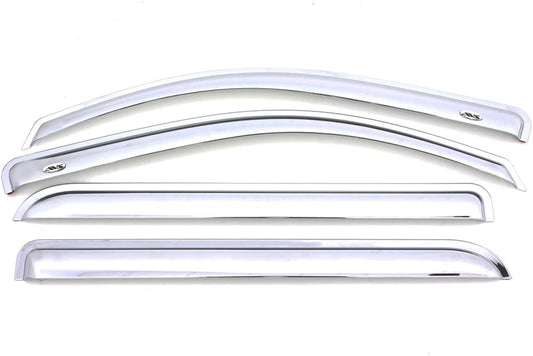 [AVS] outside Mount Rain Guards for 2015-2024 Ford Edge | Window Vent Visors, 4 Pcs. - Chrome | 684930
