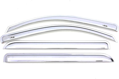 [AVS] outside Mount Rain Guards for 2017-2023 GMC Acadia | Window Vent Visors, 4 Pcs. - Chrome | 684263
