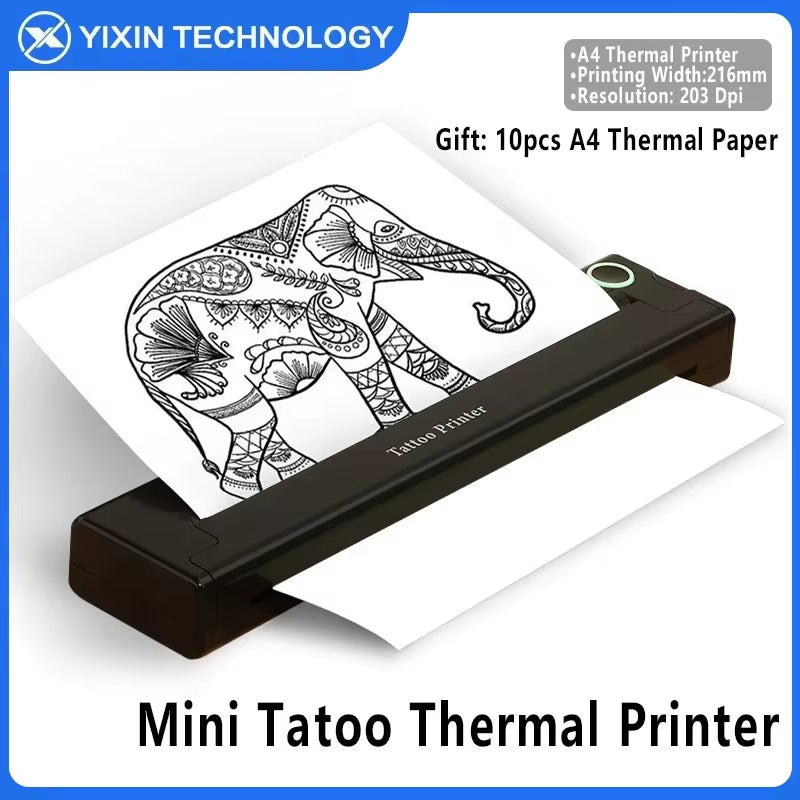 A4 Thermal Printers Wireless Bluetooth Tattoos Printer Portable Mini Thermal Printer A4 Paper Photo Printer from Mobile Phone