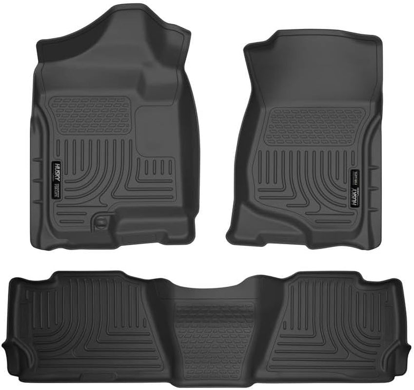 Weatherbeater Floor Mats | Fits 2007-2014 Chevrolet Suburban 1500 & GMC Yukon XL1500; 2007-2013 Cadillac Escalade EXT & Chevrolet Avalanche | Front & 2Nd Row, 3-Pc Black - 98261