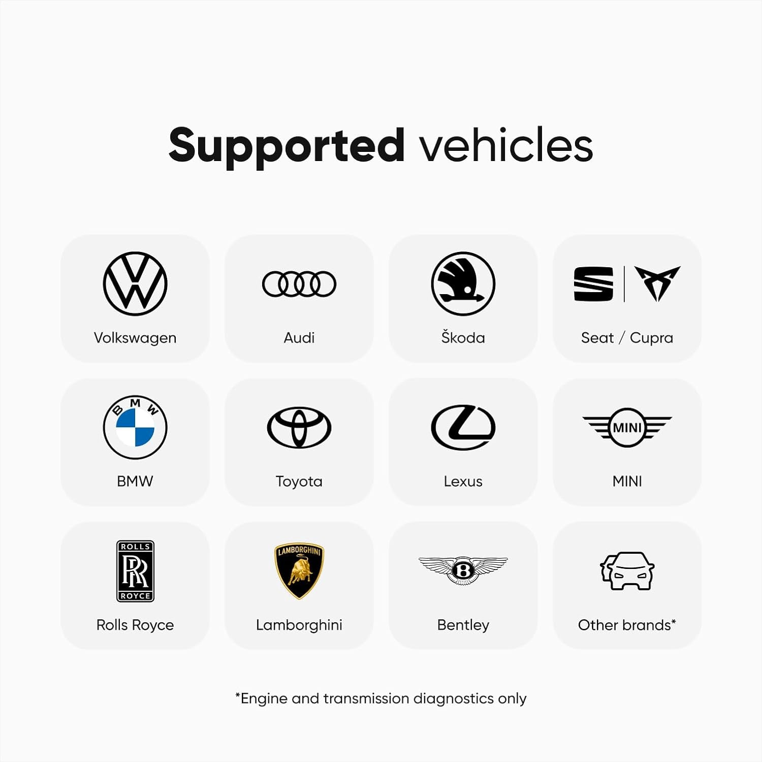 OBD2 Diagnostic Tool Scanner for Audi Seat Cupra Skoda Volkswagen BMW Mini Toyota (Android & Ios, Next Gen Device) (Ultimate Pack)