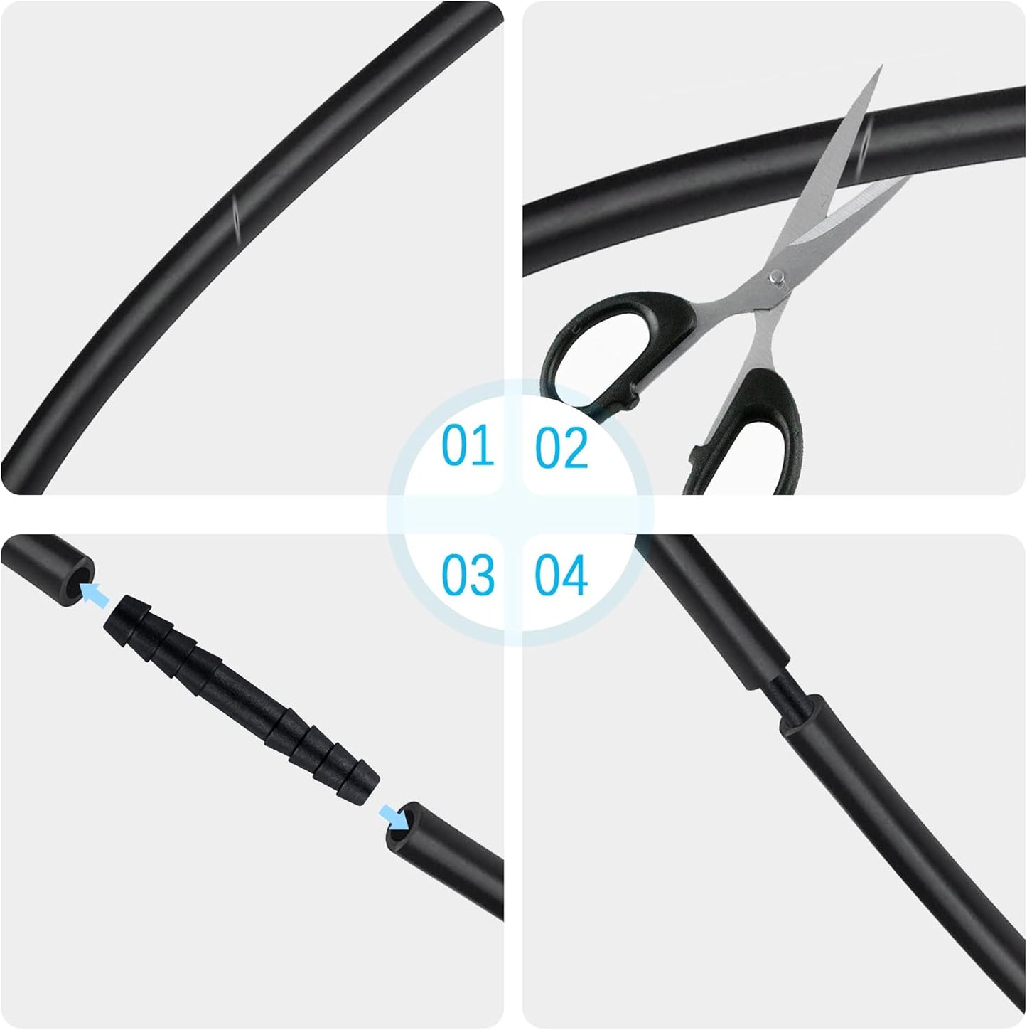 Multipurpose Vacuum Line Kit,6Pcs 5Ft Vacuum Hose Automotive+64Pcs Vacuum Line Connectors,Max 130PSI Silicone Hose for Variety Car Piping System Automotive Replacement Vacuum Hoses (70PCS)