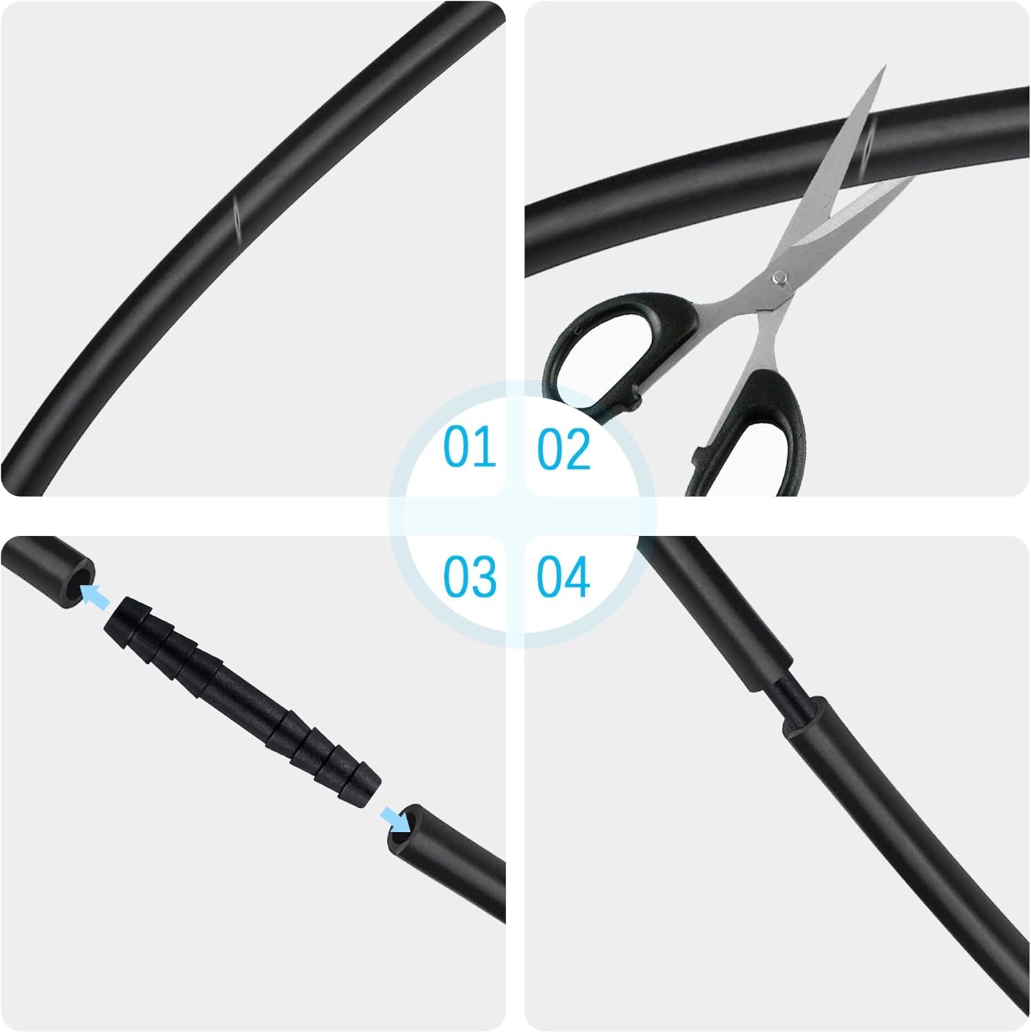 Multipurpose Vacuum Line Kit,6Pcs 5Ft Vacuum Hose Automotive+64Pcs Vacuum Line Connectors,Max 130PSI Silicone Hose for Variety Car Piping System Automotive Replacement Vacuum Hoses (70PCS)