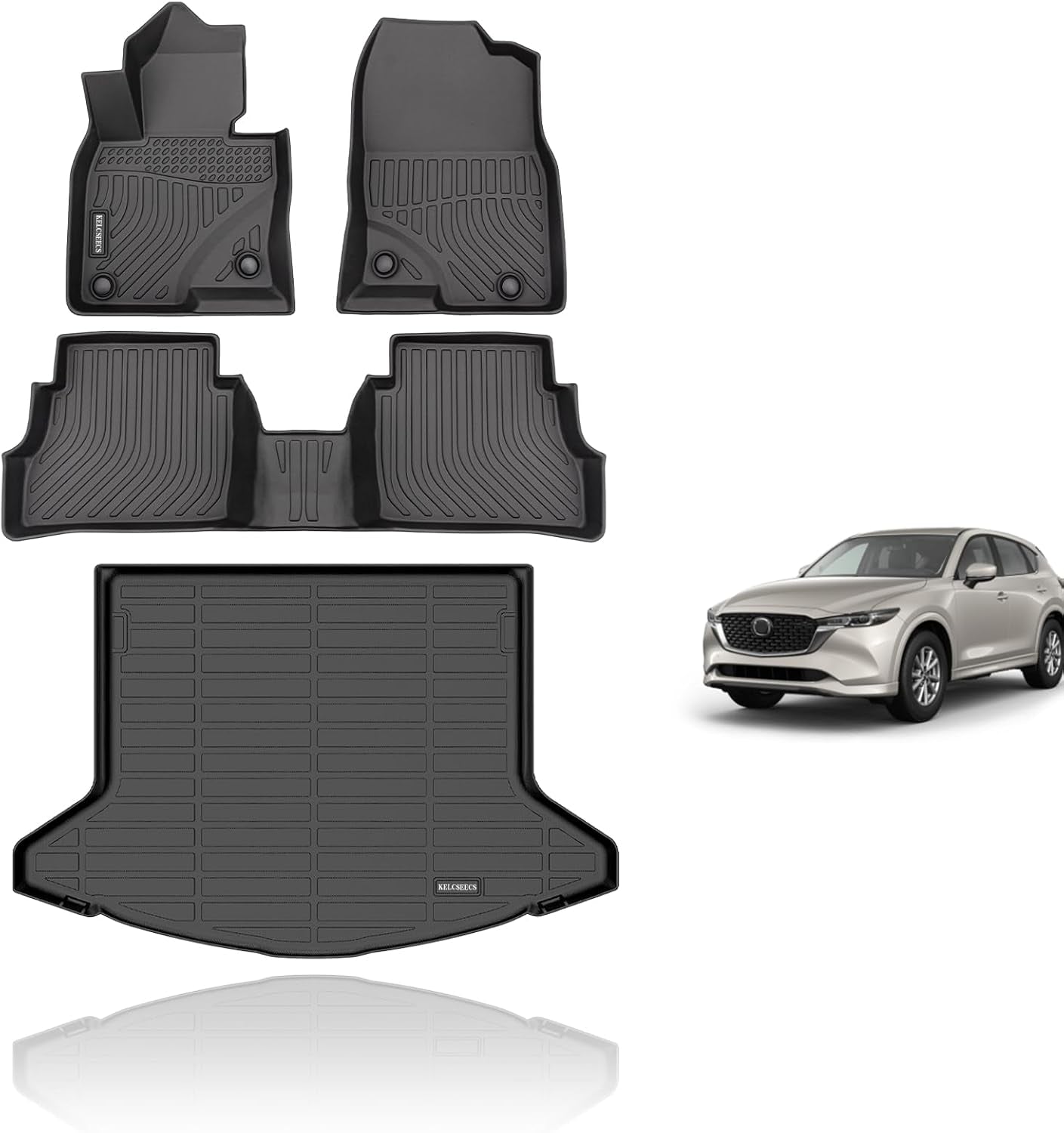 ® Floor Mats & Cargo Liner Custom for Mazda CX-5 2025 2024 2023 All Weather Protection Anti-Slip TPE Floor Liners Full Set Mazda CX5 Accessories Black