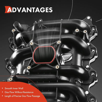 Upper Intake Manifold with Gaskets Compatible with Ford Crown Victoria 96-00, Mustang 96-98, Thunderbird 96-97 & Lincoln Town Car 96-00 & Mercury Grand Marquis 96-00, Cougar 96-97, 4.6L V8
