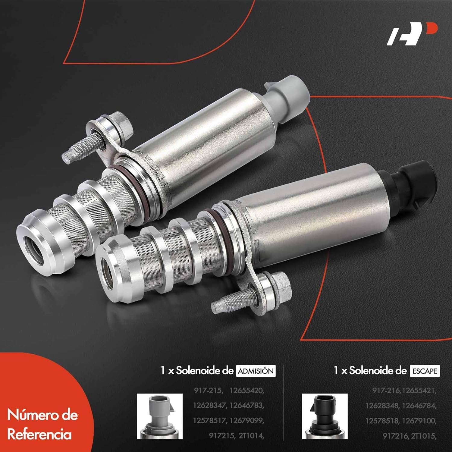 VVT Intake & Exhaust Camshaft Position Actuator Solenoid Valve Kit Compatible with Chevy GMC Equinox Malibu Cobalt HHR Terrain Buick Pontiac Saturn 2.0L 2.2L 2.4L Replaces# 12655421 12655420